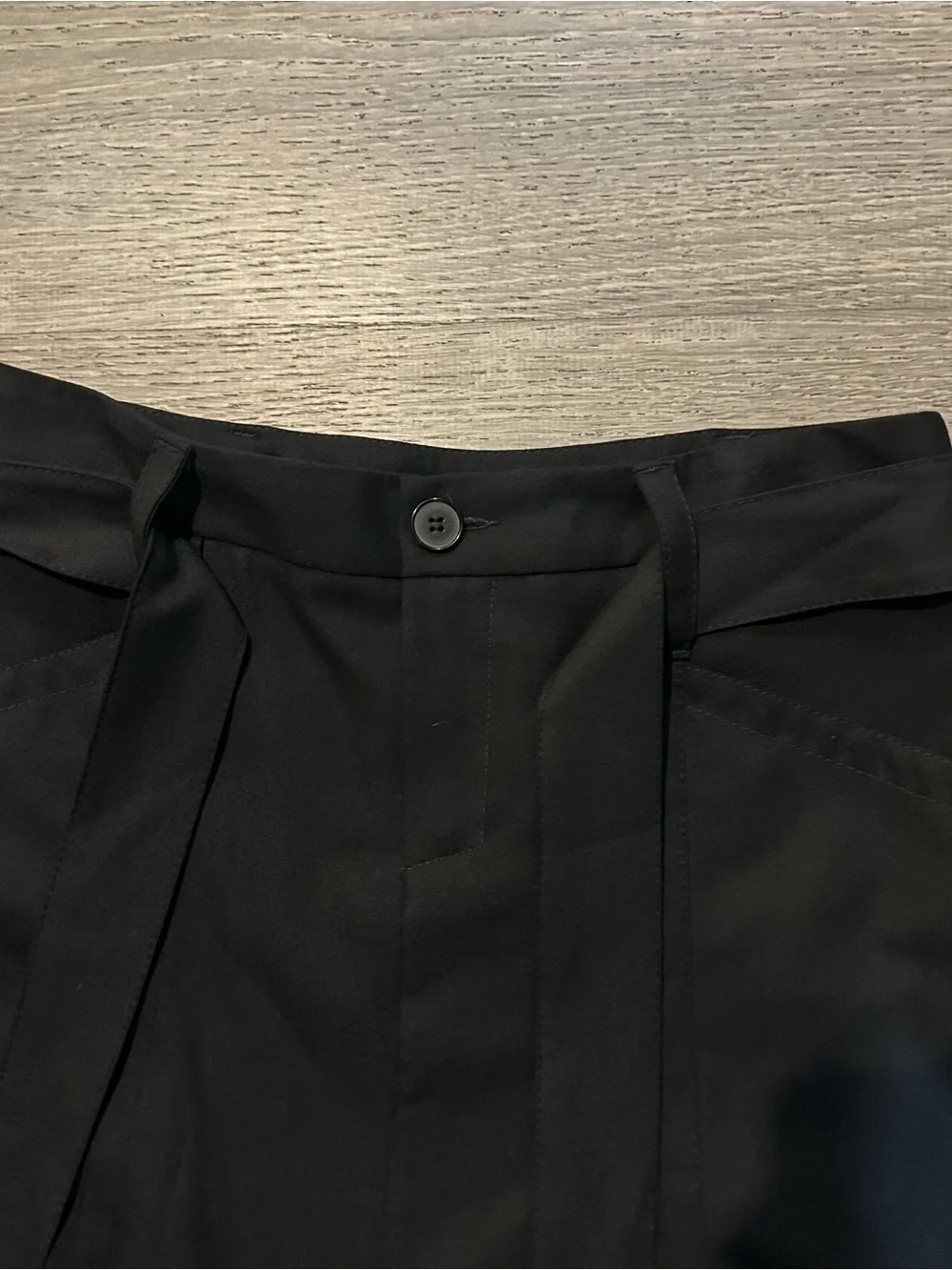 ZARA Black A-Line Flare Skirt Size 6 High Waisted Casual Career with Tie Belt